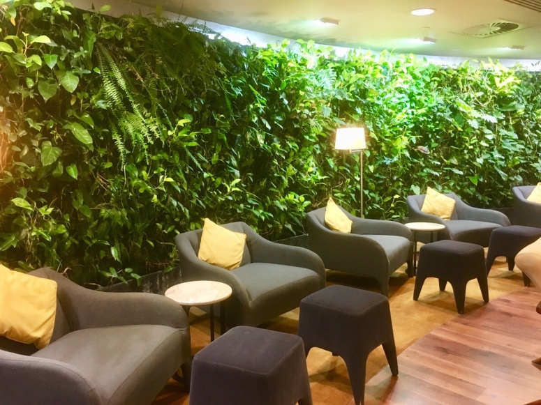 Sitting area in the Business Class Lounge at the International Airport in Plaisance, Mauritius
